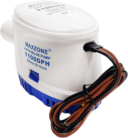 Automatic Submersible Boat Bilge Water Pump 12v 1100gph Auto with Float Switch (Blue - Automatic)