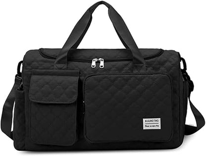 Gym Bag for Women,Sports Travel Duffel Bag, Weekender Overnight Bag with Wet Pocket and Shoes Compartment for Women, Travel,Workout,Gym, Yoga 766 (Black)