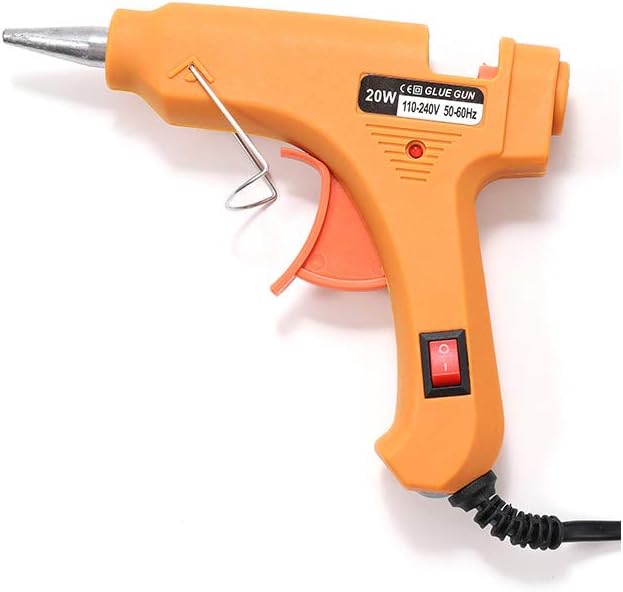 1 set 20W Hot Melt Glue Gun With Glues Stick Industrial Craft Mini Guns Thermo Electric Heat Temperature Tool For DIY Jewelry Making (Orange-EU)