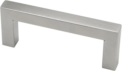 Gobrico Square Kitchen Cabinet Pulls and Knobs Brushed Nickel Bar 3" Hole Centers 3-2/5" Overall Length JS10HSS76 1 Pack