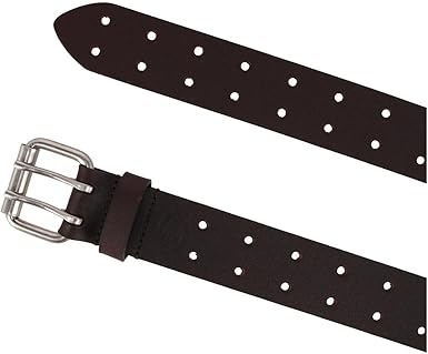 Dickies Men's 38MM Wide Two Prong Casual Leather Belt Brown XL (42-44)