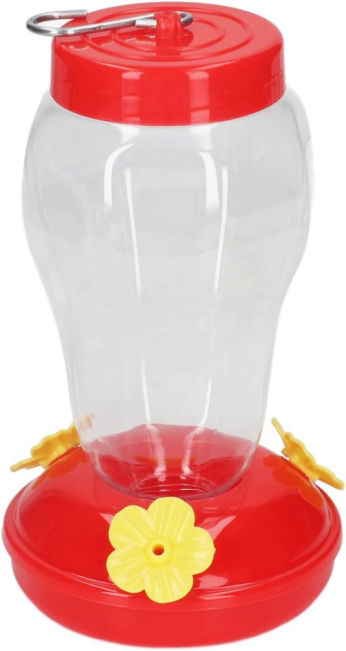 Outdoor Hummingbird Feeder Iron Hook 3 Flower Ports Hanging Hummingbird Feeder for Countyard (Style 1)