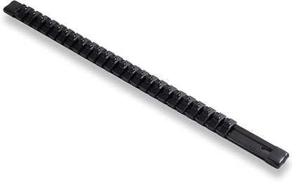 ALOANES 14-Inch Drive Aluminum Alloy Socket Organizer, Heavy Duty Socket Racks, Socket Holder Kit 14-Inch x 24 Clips (Black)