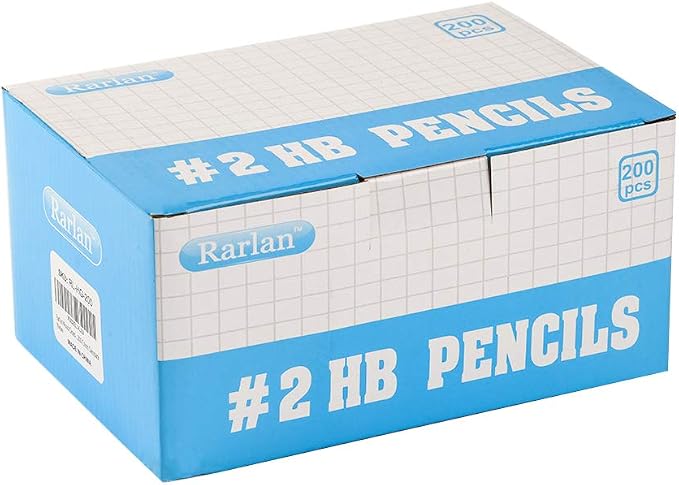 Rarlan Wood-Cased #2 HB Pencils, Pre-sharpened, 20 Count Bulk Pack