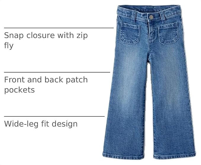 Gymboree Girls' and Toddler Wide Leg Jeans
