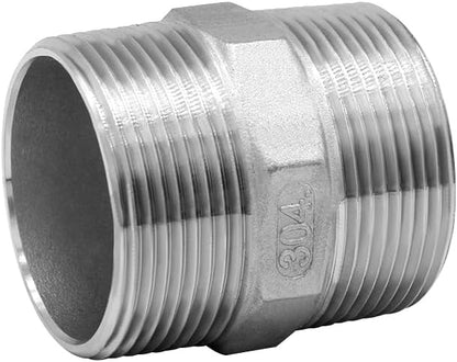 Beduan 1.5" Male NPT Nipple Hex 304 Stainless Steel Pipe Fitting (Pack of 1)