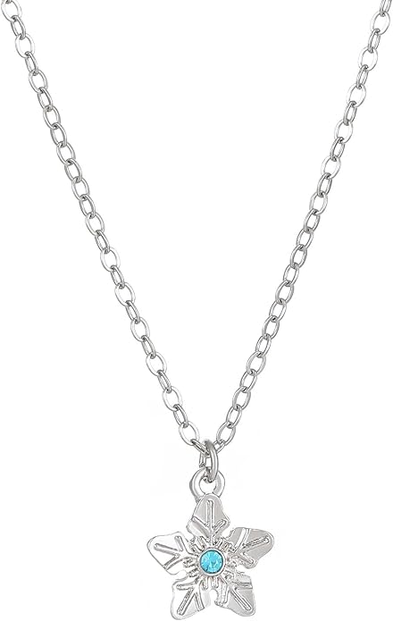 Tree Star Leaf Dinosaur Necklace with Blue Crystal Silver Chain Jewelry