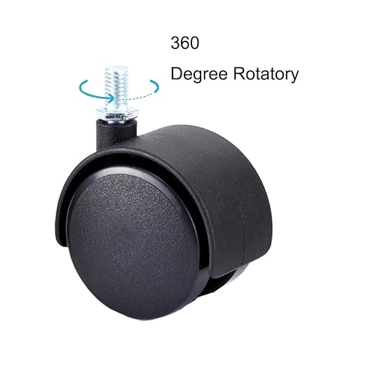 4pcs Black Swivel Caster Wheels M6 Threaded Stem Caster Wheels1.5 Inch Heavy Duty Casters Nylon Wheels Replacement for Furniture, Table,Flower Pot Base, Shelf