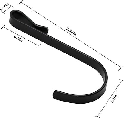20 Pcs J Shaped Hook, Black Snap-On Hooks, Stainless Steel Clip-on Hook, Hanging Sink Grid Hook, Heavy Duty Wire Rack Hook for Kitchen, Bedroom, Office