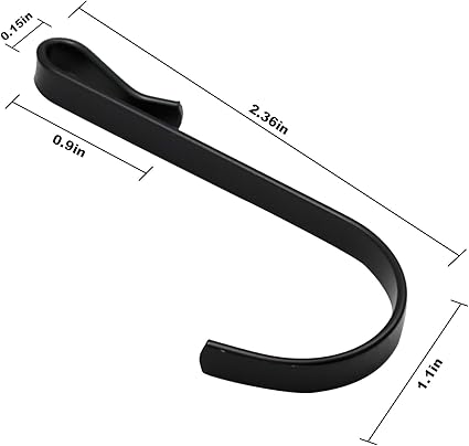 20 Pcs J Shaped Hook, Black Snap-On Hooks, Stainless Steel Clip-on Hook, Hanging Sink Grid Hook, Heavy Duty Wire Rack Hook for Kitchen, Bedroom, Office
