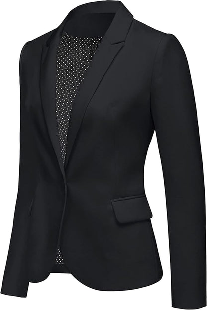 LookbookStore Womens Notched Lapel Pockets Button Work Office Blazer Jacket Suit