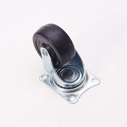 Rubber Plate Mounted Swivel Caster Wheels 360 Degree Caster Wheel for Office Chair 1.98" 2Pcs Black