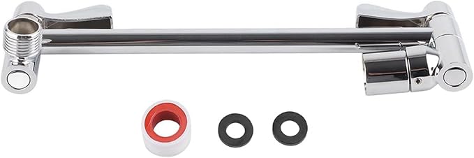 Shower Arm Extension, Adjustable Shower Extension Arm 10 Inch Brass Shower Arm Extender Hardware Brushed Wall, Shower Arms and Slide Bars