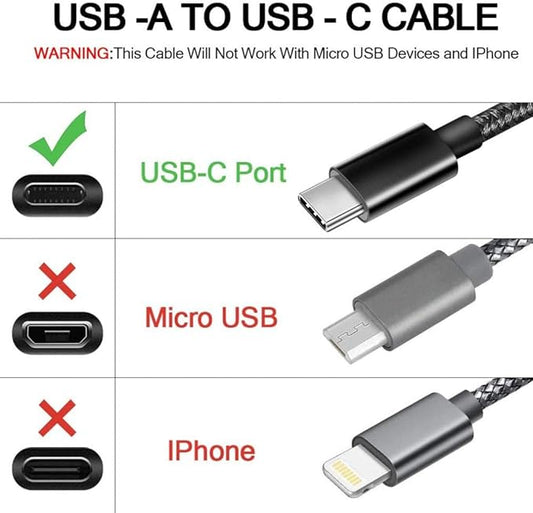 6ft USB Cable Type-C Charger Cord Power Wire USB-C Compatible with Lively Jitterbug Smart3