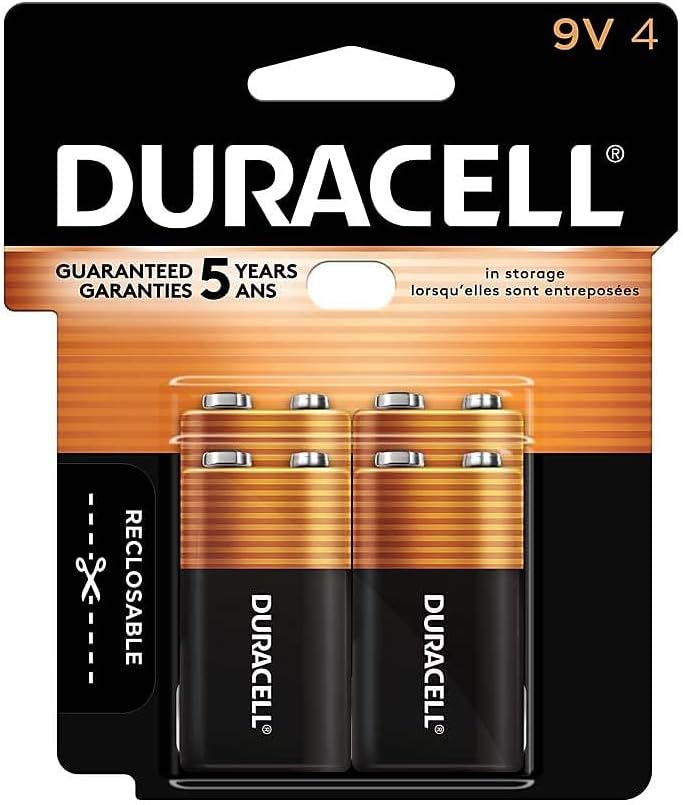 Duracell MN16RT4Z CopperTop Alkaline Batteries, 9V, 4/PK