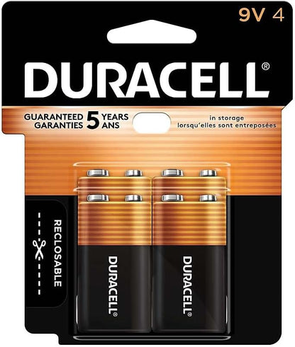 Duracell MN16RT4Z CopperTop Alkaline Batteries, 9V, 4/PK