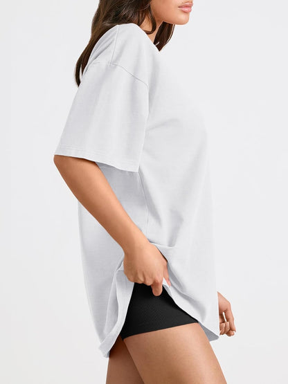 Oversized, soft cotton-poly tees from Trendy Queen perfect for casual, workout, or vacation wear. You don't want to miss it!