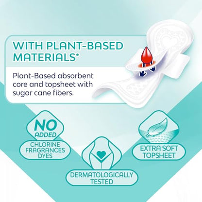 Saba Sensiti-V Ultra Thin Regular Sanitary Napkin Pads with Wings, 4-Pack of 20 Pads (80 Count)