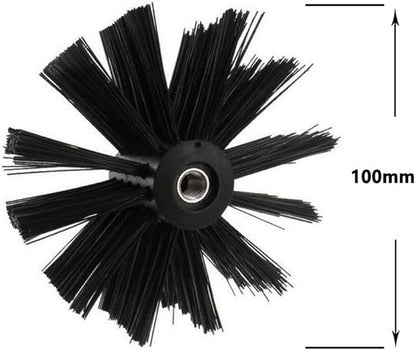 100150mm Chimney Cleaning Brush Dryer Vent Cleaning Brush Lint Remover M8 Thread Bristle Head for Duct Pipe Maintenance Household Tool for Cleaning Dryer Ducts(100mm)
