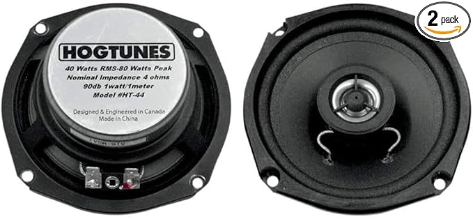 Hogtunes HT44 4.25" Replacement for Front andor Rear Speakers (2 Pack), Fits 1986-1996 Harley-Davidson Motorcycles