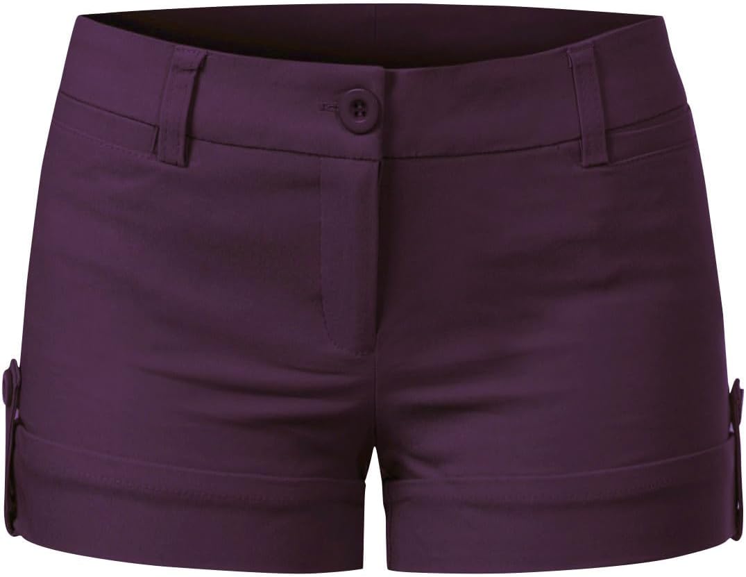 Design by Olivia Women's Comfort Modern City Cuffed Shorts with Pockets