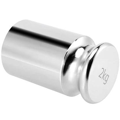 SINJEUN 2 Kg Calibration Weight, 2000 Kilogram Precision Steel Calibration Weight with Storage Case, Chrome Finish Calibration Weight for Digital Scale