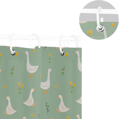 Shower Curtain Goose Bird Bathroom Decor Waterproof Fabric with Hooks 60x72 Inch