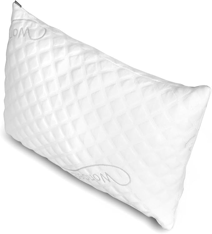 Dream Rite Shredded Memory Foam Pillow Series Luxury Adjustable Loft Home Pillow Hotel Collection Grade Washable Removable Cooling Bamboo Derived Rayon Cover- Queen 1 Pack