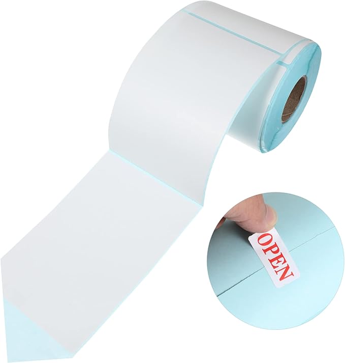 Sticker Thermal Labels 300mm x 100mm Direct Thermal Labels Adhesive and Waterproof for Printer Use Random