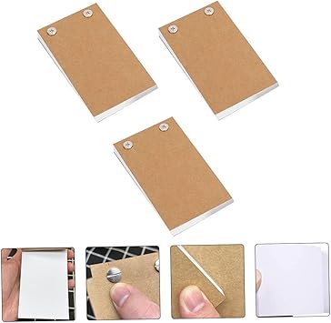 3Pcs Removable Screw Mini Memo Notepads Creative Scrapbook Drawing Paper Blank Pocket Notebooks for Writing for School Office and Daily Notes