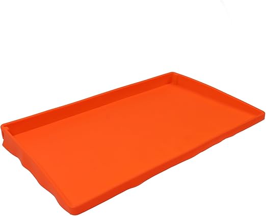 Orange Silicone Griddle Mat Heat Resistant Outdoor BBQ Protective Cover Mat with Foldable Design for Portable Use (43x26x4cm/16.9x10.2x1.6in)