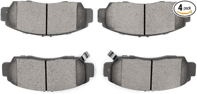 4pcs Disc Brake Pad Set Kit Front Left Driver and Right Passenger Side Thermal Scorched Semi Metallic Low Ceramic Slotted for Accord 06-10 for CL 01-03 for TL 99-08 for TSX 10