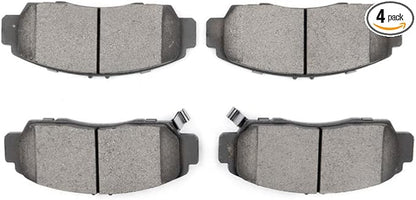 4pcs Disc Brake Pad Set Kit Front Left Driver and Right Passenger Side Thermal Scorched Semi Metallic Low Ceramic Slotted for Accord 06-10 for CL 01-03 for TL 99-08 for TSX 10