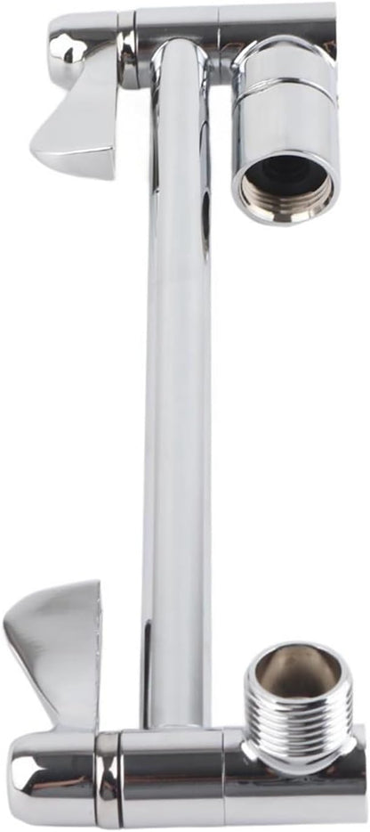 Garosa 10 in Adjustable Brass Shower Arm Extension, Brushed Nickel