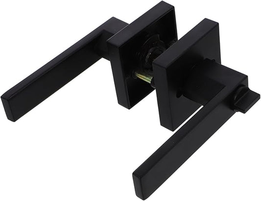Angoily Black Interior Door Handle Lever Door Lock Aluminum Knob Security Lock for Multiple Room Applications