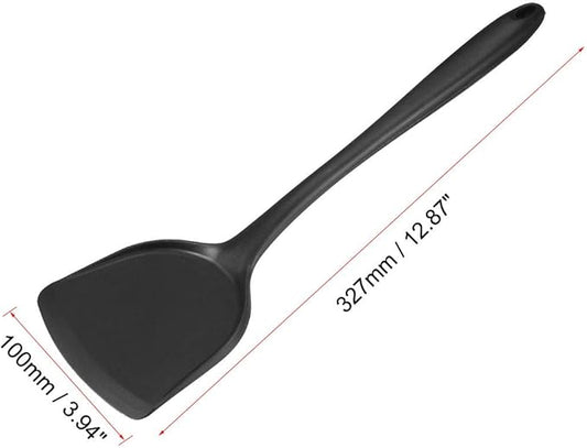 uxcell Silicone Spatula Heat Resistant Non Stick Kitchen Spatulas 327mm Length for Baking and Cooking Black