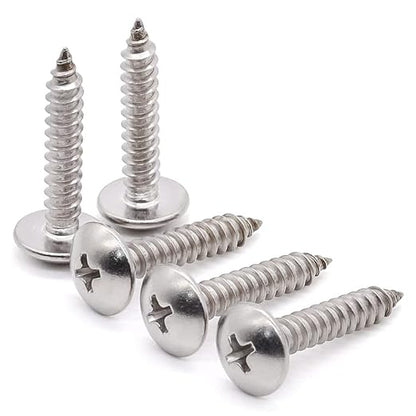 Glvaner 25 Pcs 14 x 34" Stainless Steel Truss Head Wood Screws Self Tapping Screws Sheet Metal Tek Screws