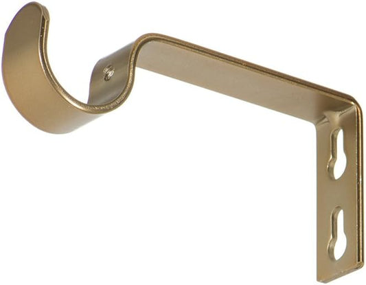 Ivilon Fixed Brackets for Curtain Rods - for 7/8 or 1 Inch Rods. Set of 2 - Warm Gold