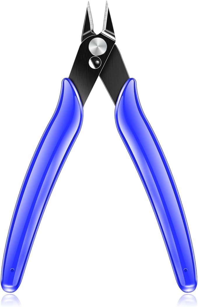 NICE-POWER Wire Cutters, 5 Inch Professional Pliers Cutter Electronic Flush Wire Cutter Carbon Steel Cutting Nippers for Electrical Jewelry making,Floral art scissors(Blue)