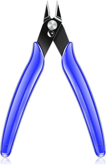 NICE-POWER Wire Cutters, 5 Inch Professional Pliers Cutter Electronic Flush Wire Cutter Carbon Steel Cutting Nippers for Electrical Jewelry making,Floral art scissors(Blue)