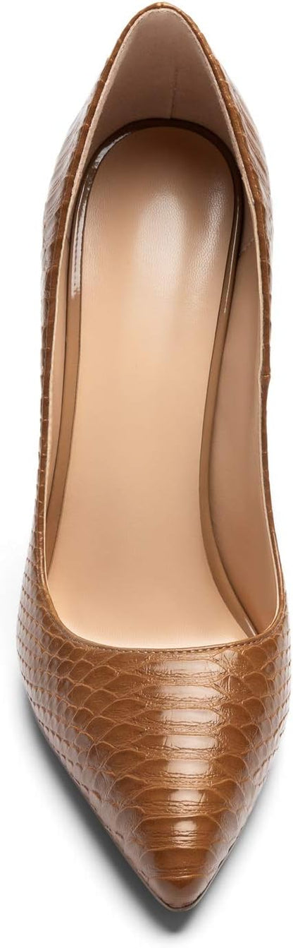 SAMMITOP Women's High Heels Pumps Pointed Toe Stiletto Shoes Slip-on Dress Pump