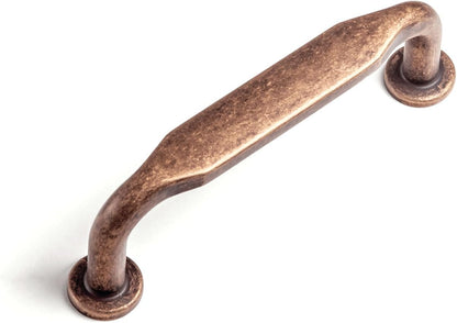 2 Pack Antique Copper Zinc Alloy Cabinet Handles - 3''(76mm) Hole Center Cabinet Pull Hardware for Bedroom, Kitchen L101