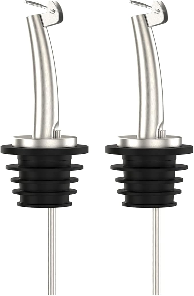 Axe Sickle 2 Pcs Stainless Steel Speed Pour Spouts, Olive Oil Dispenser Spout for 34" Bottle Mouth, Flip Top