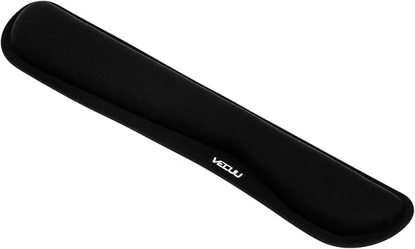 VECUU Keyboard Wrist Rest, Pad with Ergonomic Raised Memory Foam for Easy Typing  Pain Relief, Anti-Slip Wrist Support Suit for Computer, Laptop, Office, PC Gaming (Black)