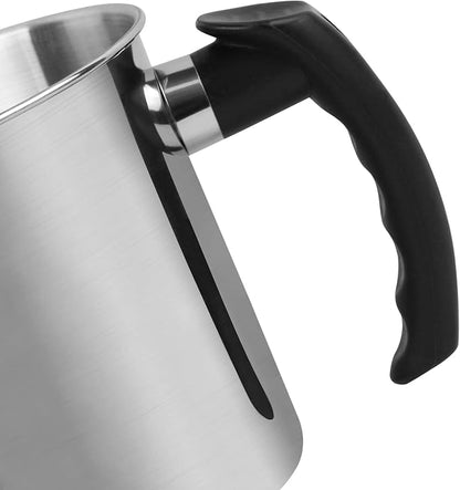 Candle Making Pouring Pot,Double Boiler Wax Melting Pot,Dripless Pouring Spout -Heat-Resisting Handle Designed Candle Making Pitcher, Silver