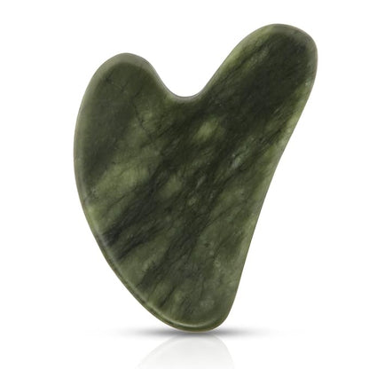 Gua Sha Facial Tools, Natural Jade Guasha Tool for Face,Double Chin  Jawline, Jade Gua Sha Stone Self-Skin Care Face Stone Gua Sha tools for Women Guasha Stone, Dark Green