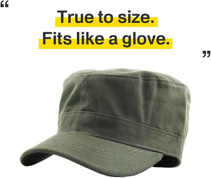 KBETHOS Cadet Army Cap Basic Everyday Military Style Hat (Now with STASH Pocket Version Available) ( Olive Daily Cadet )