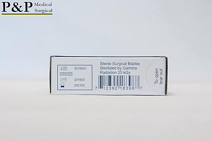 Disposable Surgical Scalpel Blades Sterile High Grade Carbon Steel 2.1 10xx Individually Foil Wrapped by PP MEDICAL SURGICAL Size 15 Box of 100