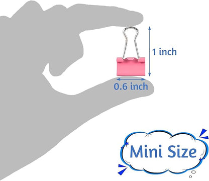120 Pack Mini Binder Clips, Color Binder Clips, Small Paper Clips 15mm 5/8 Inch. Micro Size Office Clips for Home School Office and Business