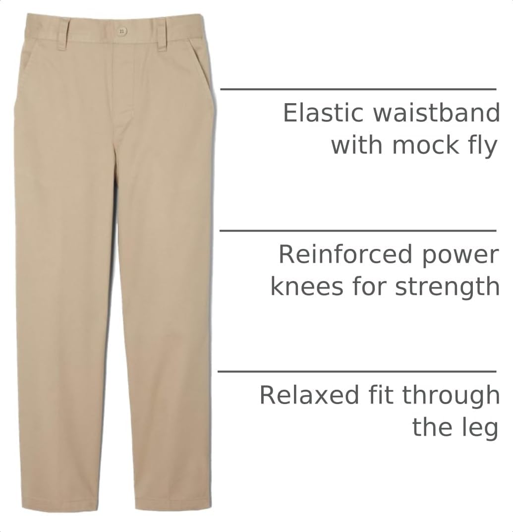 These pull-on uniform pants from French Toast are perfect for busy mornings - with a relaxed fit, reinforced knees, and an easy elastic waistband